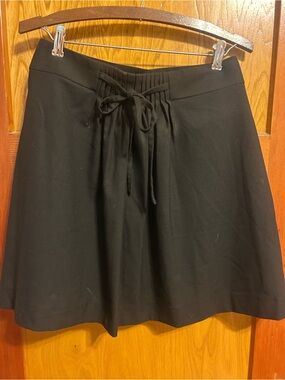 GAP Black A-Line Skirt with Front Tie Detail